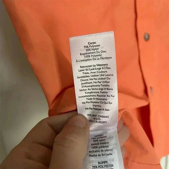 Eddie Bauer Men's Short Sleeve Orange Button-Up Shirt Size S Casual - Picture 7 of 10